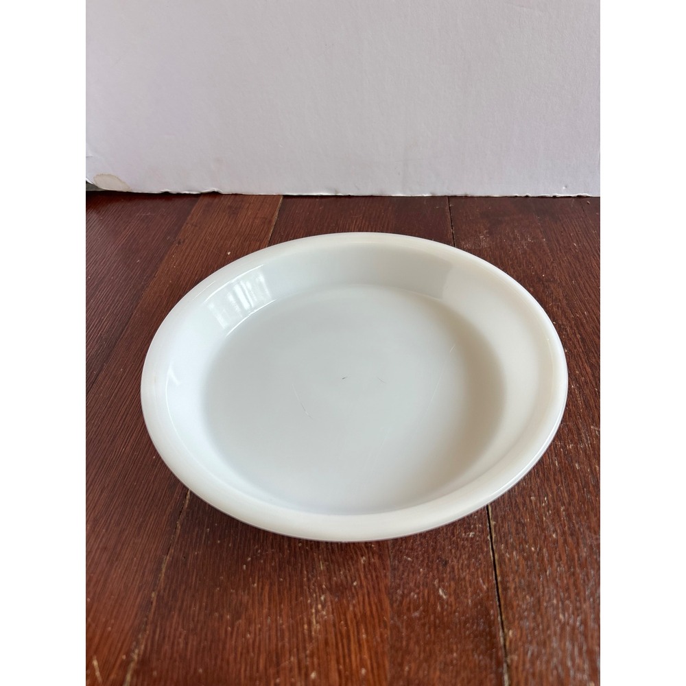 Vintage Glasbake Milk Glass Pie Plate 9.5 Inch Round Ovenware J-510 Made in USA